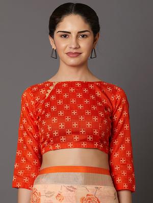 floral printed saree with blouse - 16954231 - Standard Image - 3
