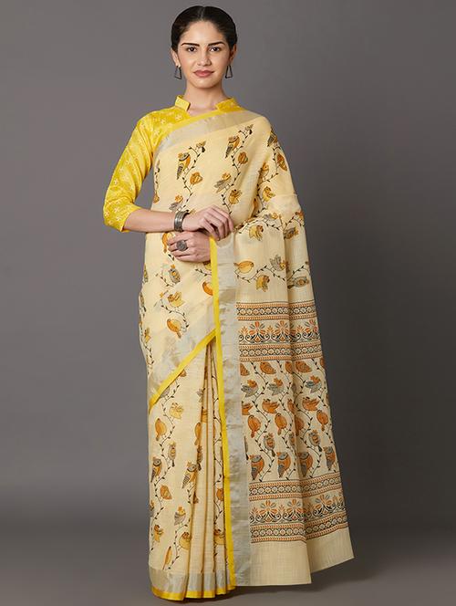 conversational printed saree with blouse - 16954232 - Standard Image - 1