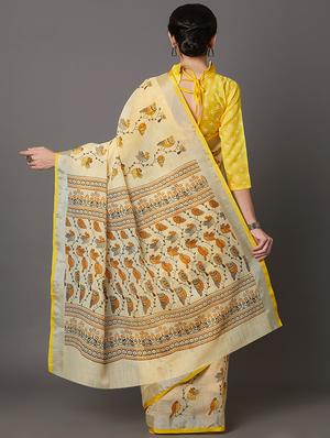 conversational printed saree with blouse - 16954232 - Standard Image - 2