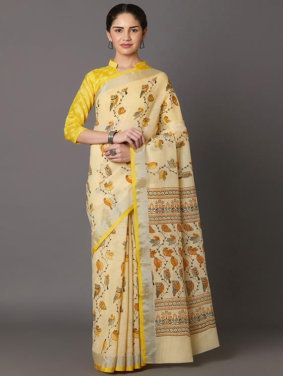 conversational printed saree with blouse - 16954232 - Zoom Image - 1