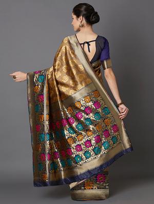 paisley banarasi saree with blouse - 16954281 - Standard Image - 2