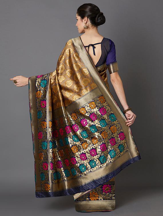 paisley banarasi saree with blouse - 16954281 - Zoom Image - 2