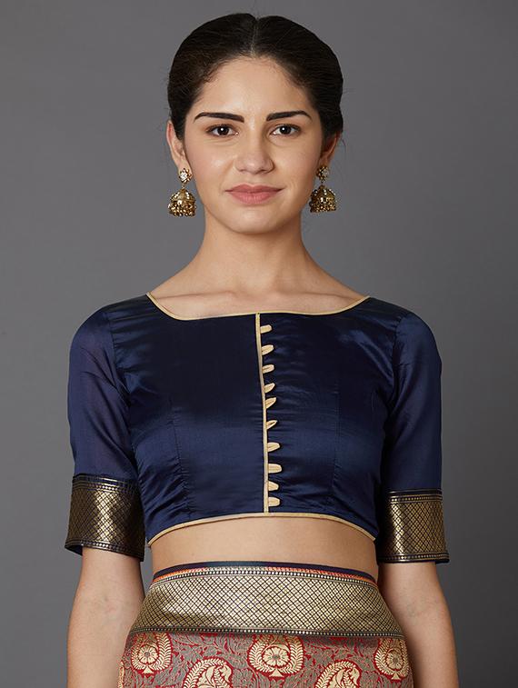 paisley banarasi saree with blouse - 16954282 - Zoom Image - 3