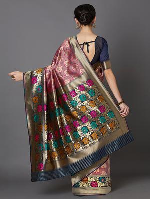 paisley banarasi saree with blouse - 16954283 - Standard Image - 2
