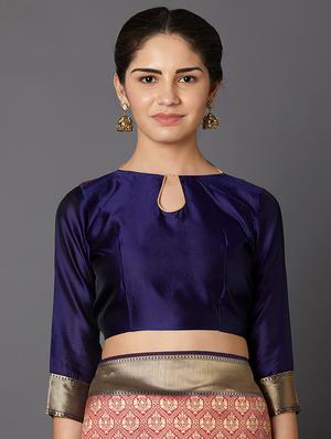 floral banarasi saree with blouse - 16954285 - Standard Image - 3
