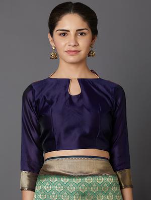 floral banarasi saree with blouse - 16954286 - Standard Image - 3