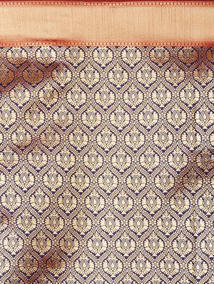 floral banarasi saree with blouse - 16954288 - Standard Image - 4
