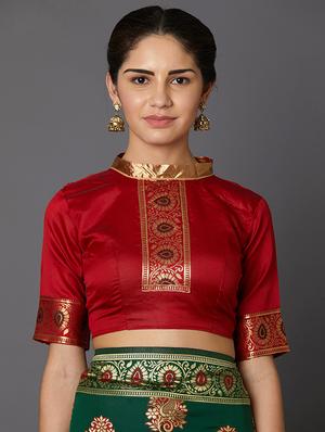 floral banarasi saree with blouse - 16954291 - Standard Image - 3