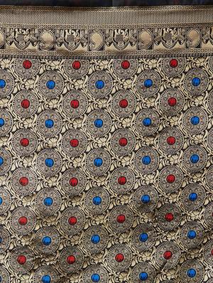 geometrical banarasi saree with blouse - 16954292 - Standard Image - 4