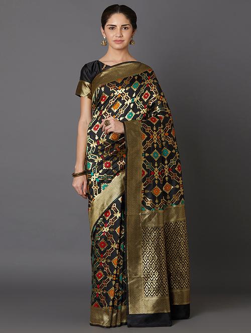 geometrical banarasi saree with blouse - 16954293 - Standard Image - 1
