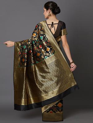 geometrical banarasi saree with blouse - 16954293 - Standard Image - 2