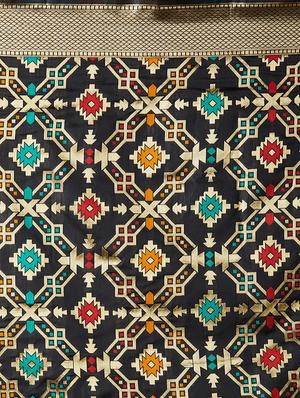 geometrical banarasi saree with blouse - 16954293 - Standard Image - 4