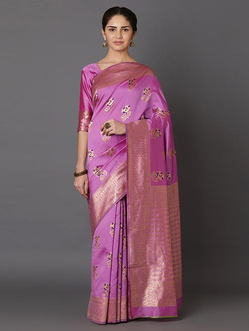 floral banarasi saree with blouse - 16954294 - Standard Image - 1