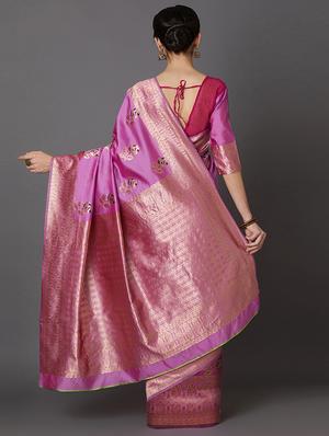 floral banarasi saree with blouse - 16954294 - Standard Image - 2