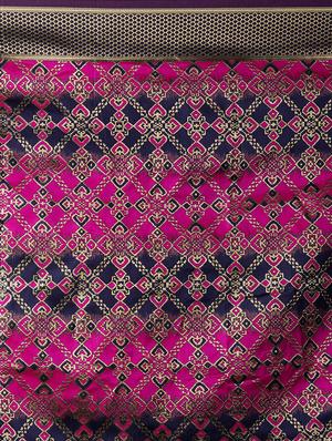 geometrical banarasi saree with blouse - 16954295 - Standard Image - 4