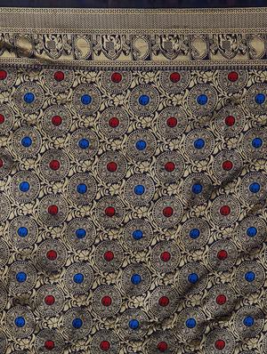 geometrical banarasi saree with blouse - 16954296 - Standard Image - 4