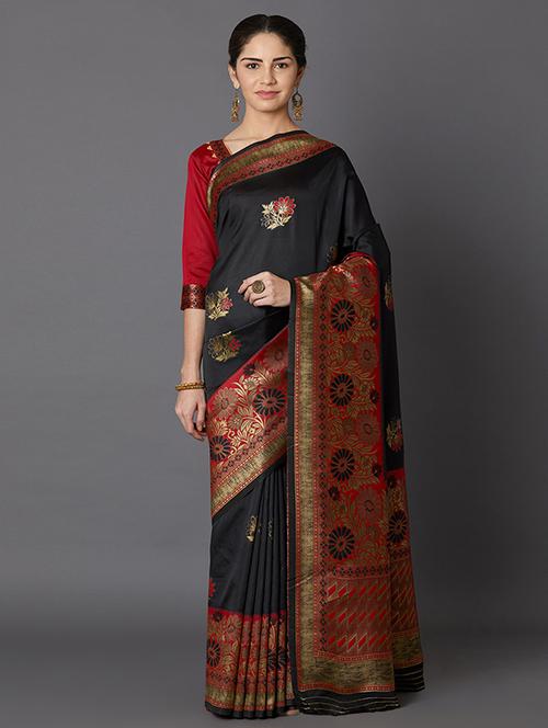 floral banarasi saree with blouse - 16954298 - Standard Image - 1