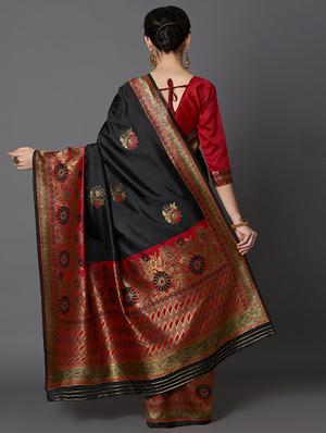 floral banarasi saree with blouse - 16954298 - Standard Image - 2