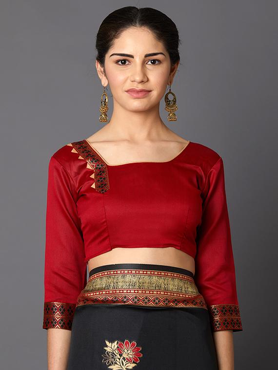 floral banarasi saree with blouse - 16954298 - Zoom Image - 3