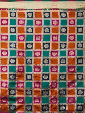 geometrical banarasi saree with blouse - 16954300 - Standard Image - 4