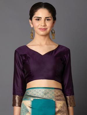 geometrical banarasi saree with blouse - 16954301 - Standard Image - 3