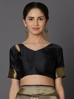 paisley banarasi saree with blouse - 16954303 - Standard Image - 3