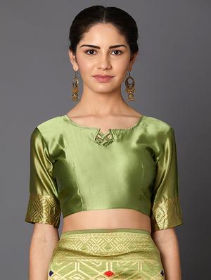 geometrical banarasi saree with blouse - 16954304 - Standard Image - 3