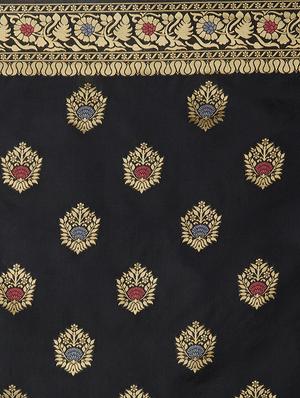ethnic motif banarasi saree with blouse - 16954311 - Standard Image - 4