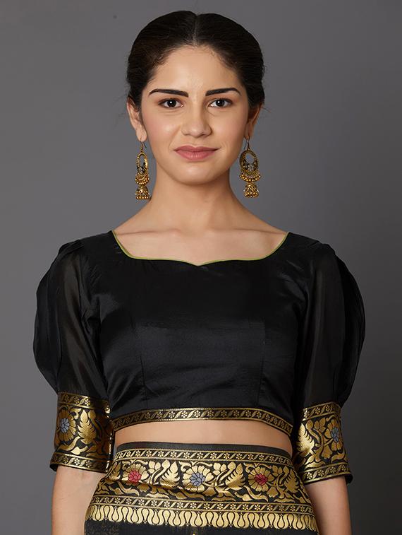 ethnic motif banarasi saree with blouse - 16954311 - Zoom Image - 3