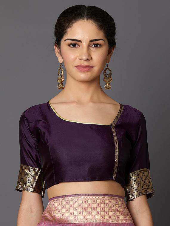 floral banarasi saree with blouse - 16954313 - Zoom Image - 3