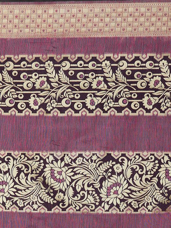 floral banarasi saree with blouse - 16954313 - Zoom Image - 4