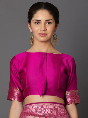 geometrical banarasi saree with blouse - 16954314 - Standard Image - 3