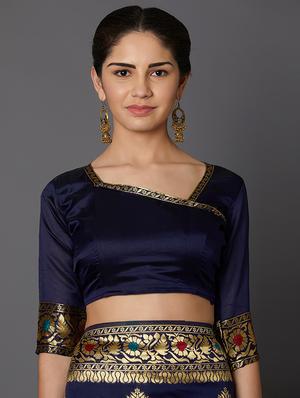 floral banarasi saree with blouse - 16954317 - Standard Image - 3
