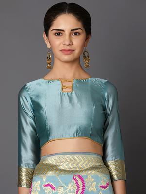 floral banarasi saree with blouse - 16954321 - Standard Image - 3
