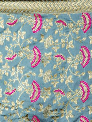 floral banarasi saree with blouse - 16954321 - Standard Image - 4