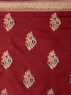 floral banarasi saree with blouse - 16954322 - Standard Image - 4