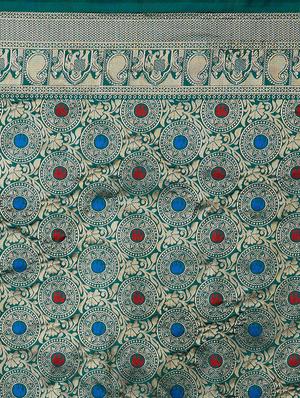 geometrical banarasi saree with blouse - 16954326 - Standard Image - 4