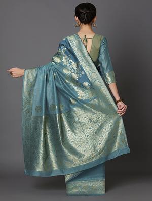 floral banarasi saree with blouse - 16954329 - Standard Image - 2
