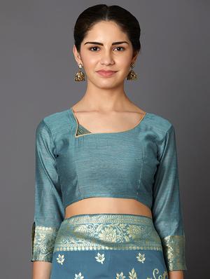 floral banarasi saree with blouse - 16954329 - Standard Image - 3