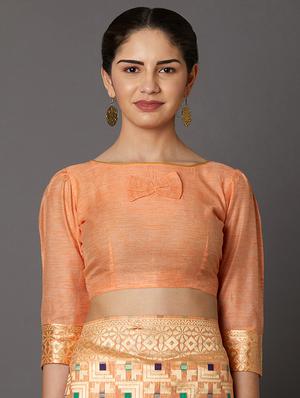 self design banarasi saree with blouse - 16954338 - Standard Image - 3