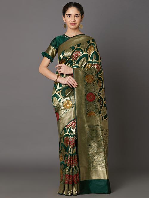 self design banarasi saree with blouse - 16954340 - Standard Image - 1