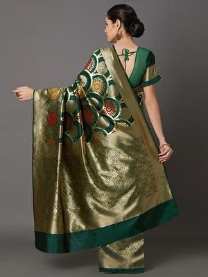 self design banarasi saree with blouse - 16954340 - Standard Image - 2