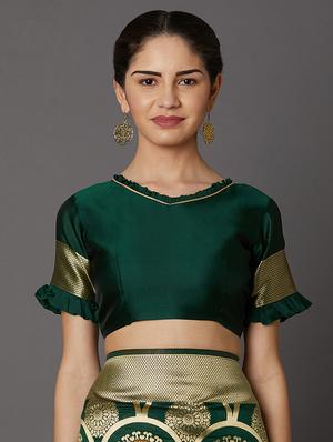 self design banarasi saree with blouse - 16954340 - Standard Image - 3