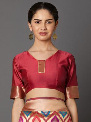 self design banarasi saree with blouse - 16954342 - Standard Image - 3