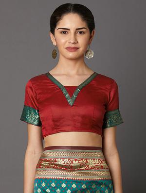 half & half banarasi saree with blouse - 16954346 - Standard Image - 3