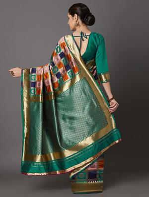 self design banarasi saree with blouse - 16954351 - Standard Image - 2