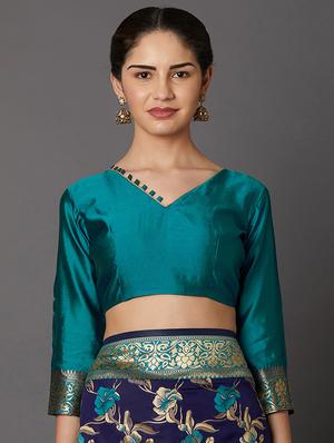 floral banarasi saree with blouse - 16954357 - Standard Image - 3