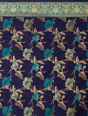 floral banarasi saree with blouse - 16954357 - Standard Image - 4