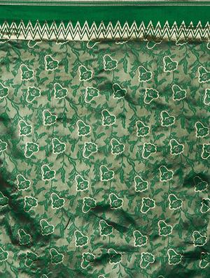 self design banarasi saree with blouse - 16954358 - Standard Image - 4