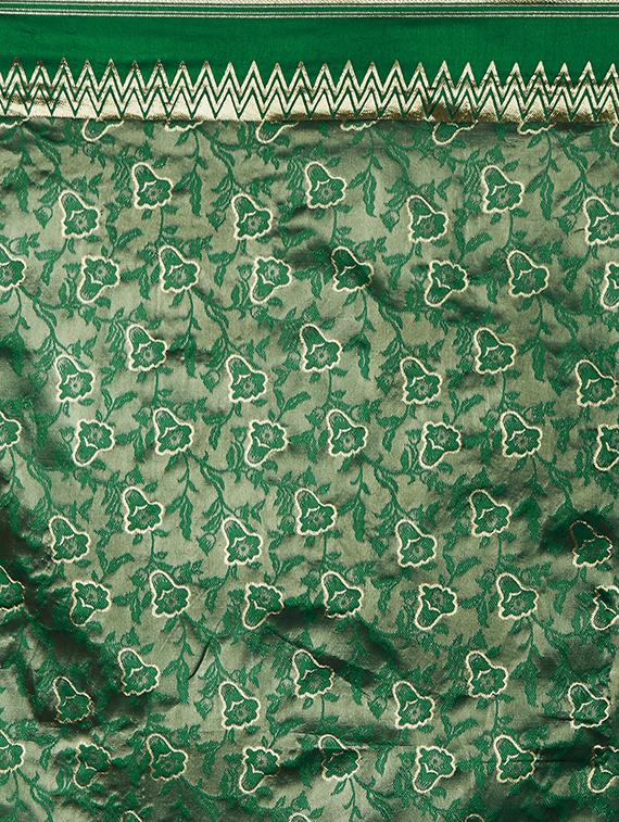 self design banarasi saree with blouse - 16954358 - Zoom Image - 4